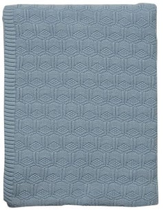 Narzuta Deco Knit 130x170 cm szaroniebieska – obraz-1