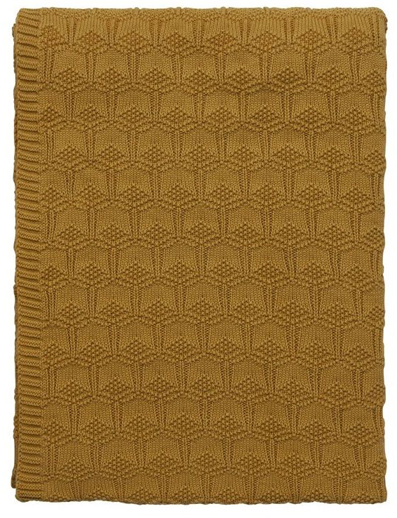 Narzuta Deco Knit 130x170 cm złota – obraz-1