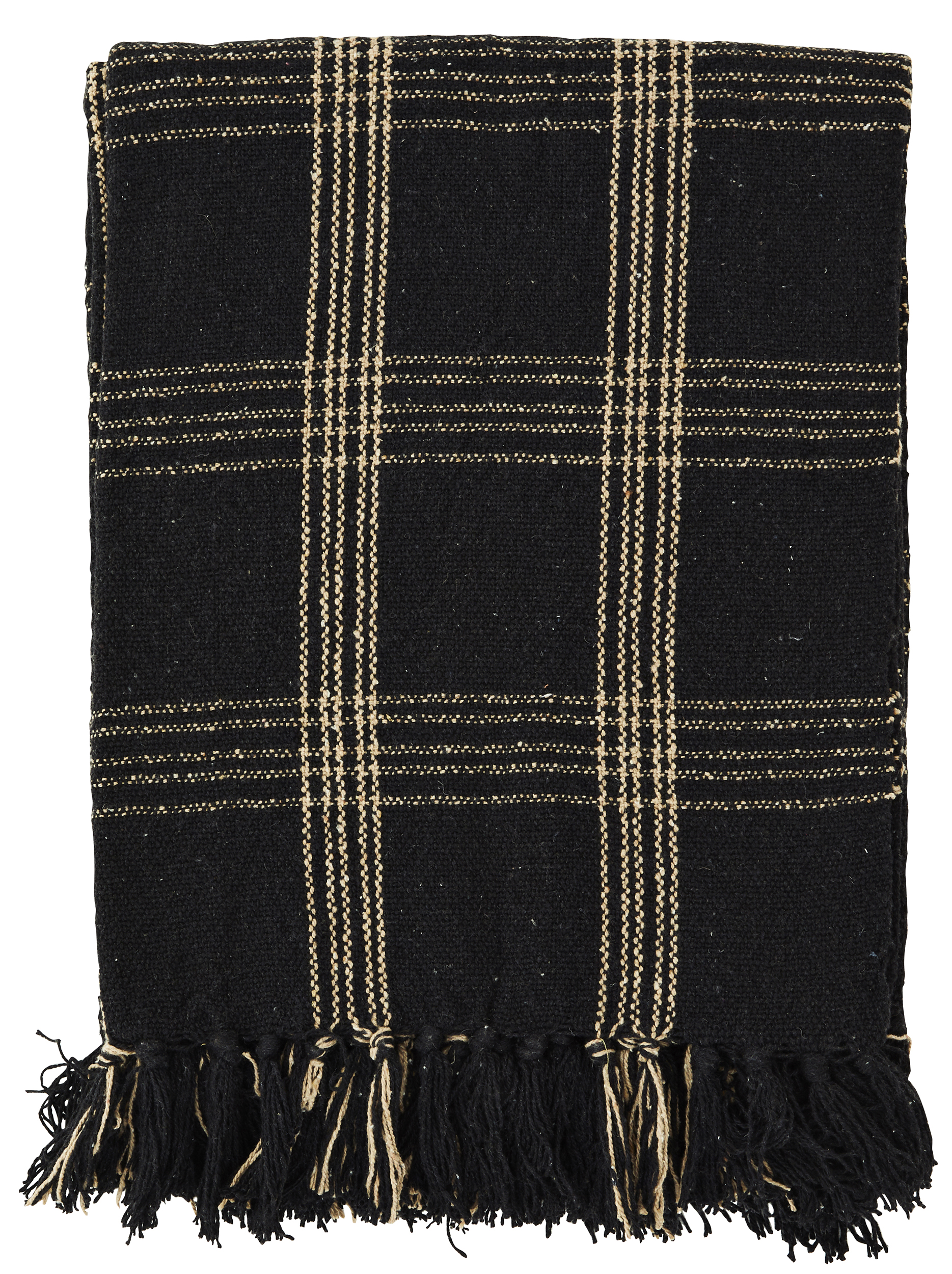 Narzuta bawełna czarna 150x125 cm – obraz-1