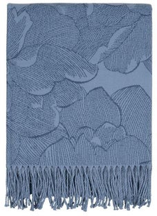 Narzuta bawełna niebieska 170x130 cm – obraz-1