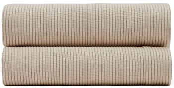 Narzuta na łóżko bawełniana beżowa 240x260 cm – obraz-1