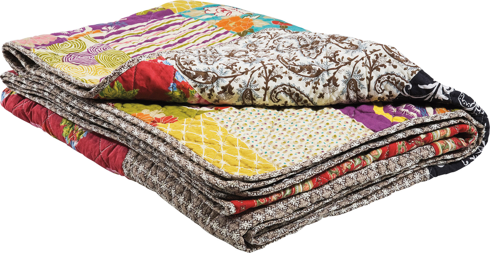 Narzuta Patchwork 220x155 cm kolorowa – obraz-1