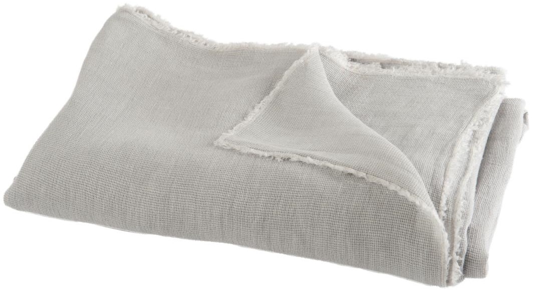 Narzuta Stonewashed 200x150 cm jasnoszara – obraz-1