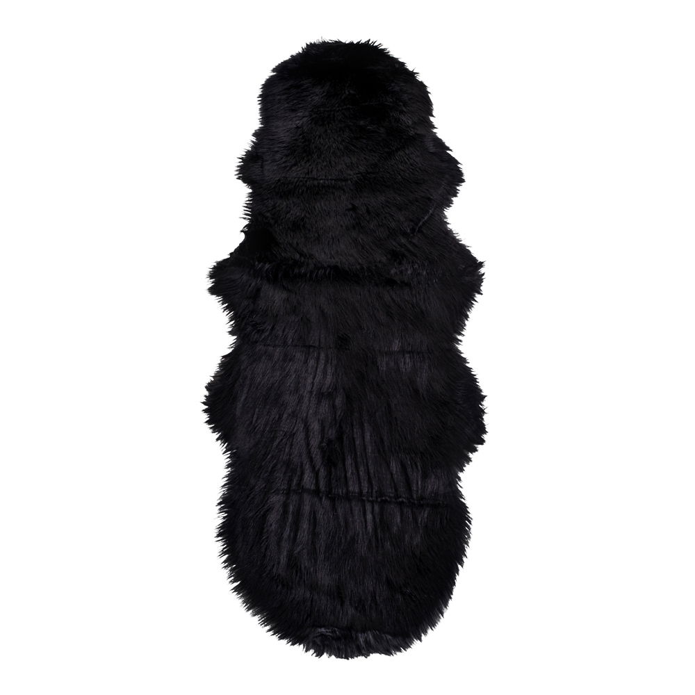 Narzuta sztuczna skóra jagnięca czarna 60x180 cm – grafika-1.