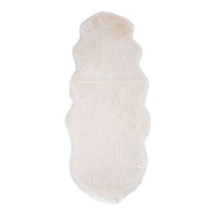 Narzuta sztuczna skóra jagnięca kość słoniowa 60x180 cm – grafika-1.