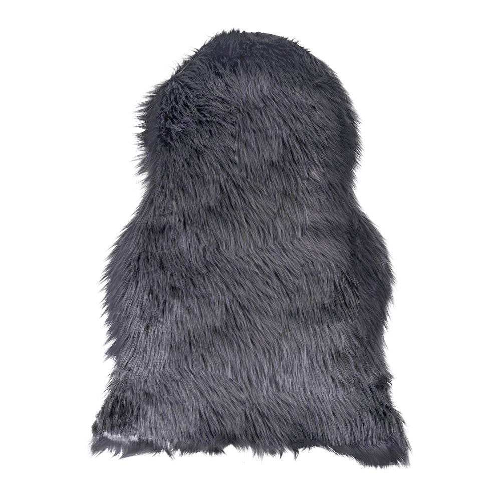 Narzuta sztuczna skóra jagnięca szara 50x85 cm – grafika-1.