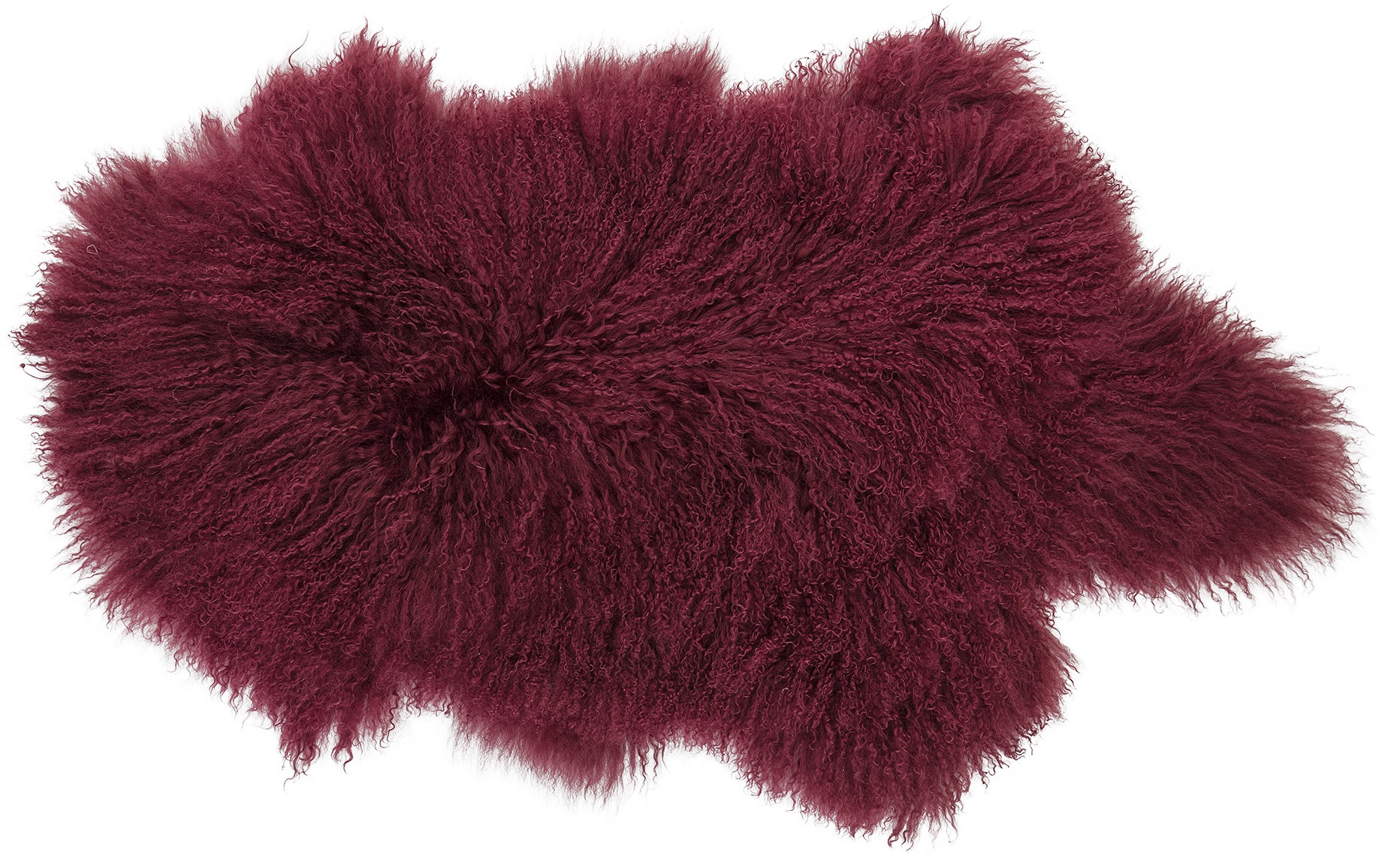 Narzuta z owczej skóry Lambskin bordowa – obraz-1