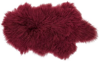 Narzuta z owczej skóry Lambskin bordowa – obraz-1