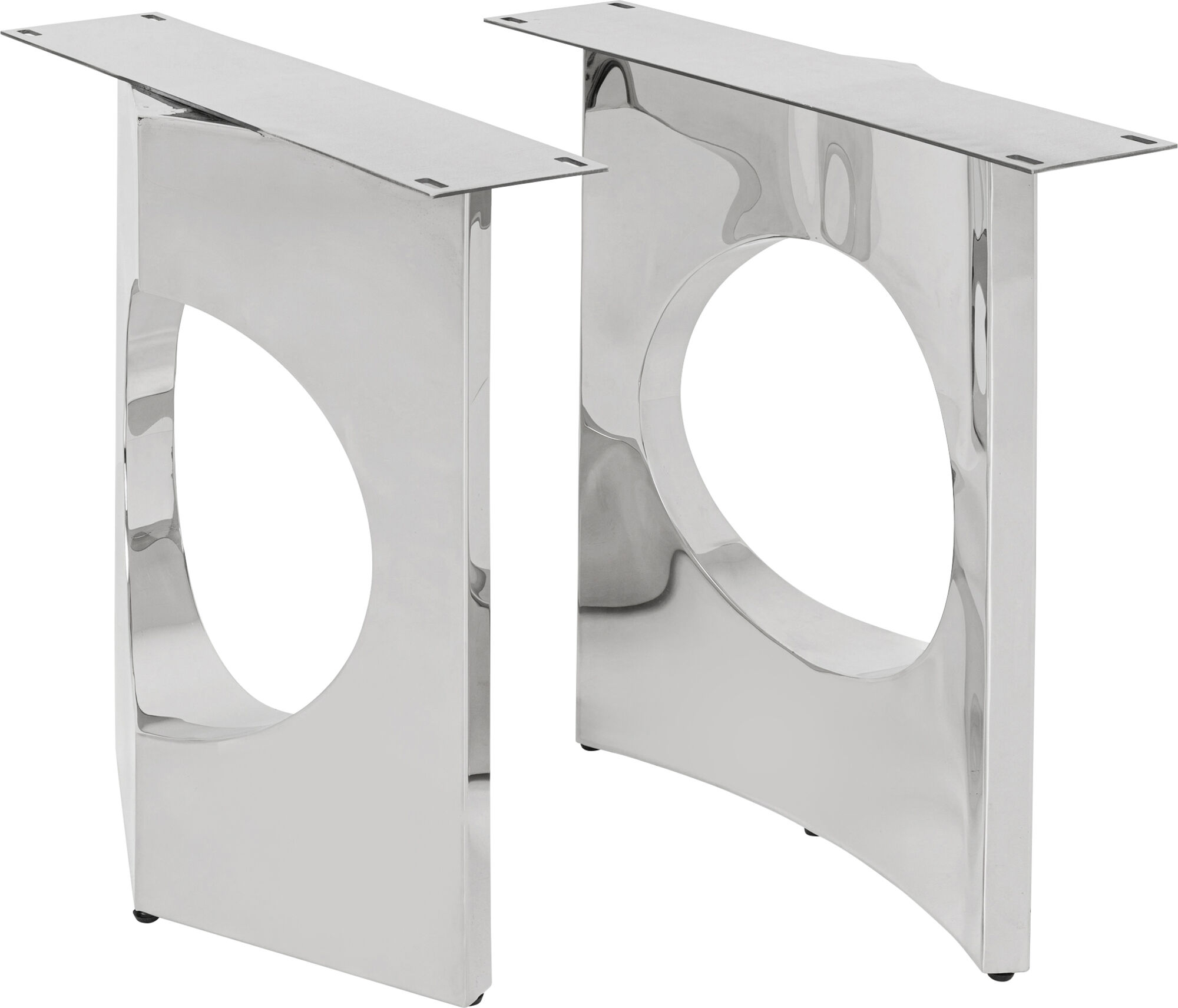 Nogi do stołu srebrne koło stal chromowana 2-set – obraz-1