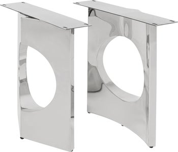 Nogi do stołu srebrne koło stal chromowana 2-set – obraz-1