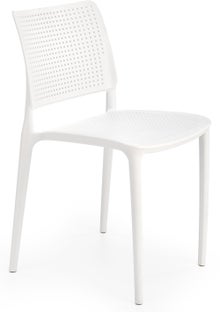 Nowoczesne krzesło plastikowe białe 55x79 cm – obraz-1