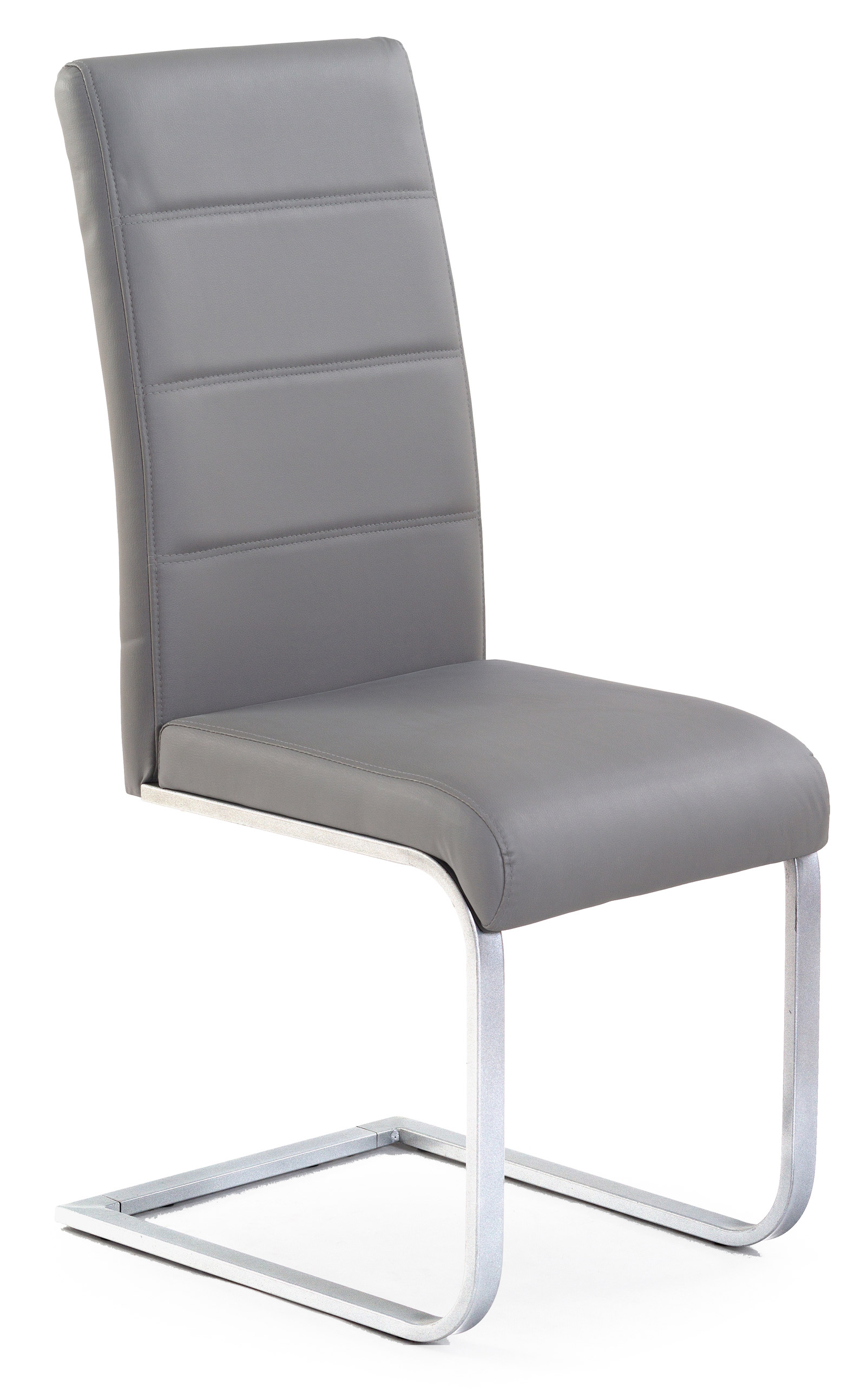 Nowoczesne krzesło typu swing z chromowanymi nogami szare 56x100 cm – obraz-1