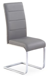 Nowoczesne krzesło typu swing z chromowanymi nogami szare 56x100 cm – obraz-1