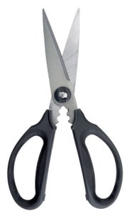 Nożyczki do ziół z czarnymi uchwytami ostrza stal nierdzewna z ząbkami – grafika-1.