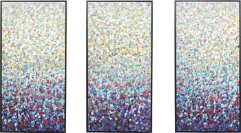 Obraz 3-elementowy kolorowy do salonu ręcznie malowane detale 240x160 cm – obraz-1