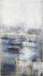 Obraz abstrakcyjny 120x210 cm biało-niebieski – obraz-1