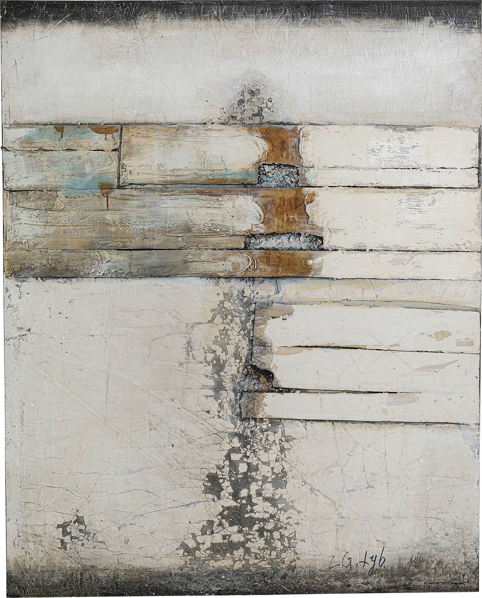 DIPINTO AD ACRILICO ABSTRACT GRIGIO LINE TWO 150X1 – immagine-1.