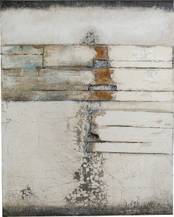 DIPINTO AD ACRILICO ABSTRACT GRIGIO LINE TWO 150X1 – immagine-1.