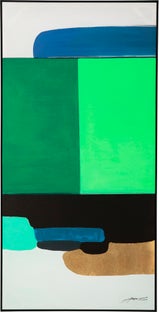 Zöld Abstract Shapes Fali Kép 73X143Cm – kép-1.