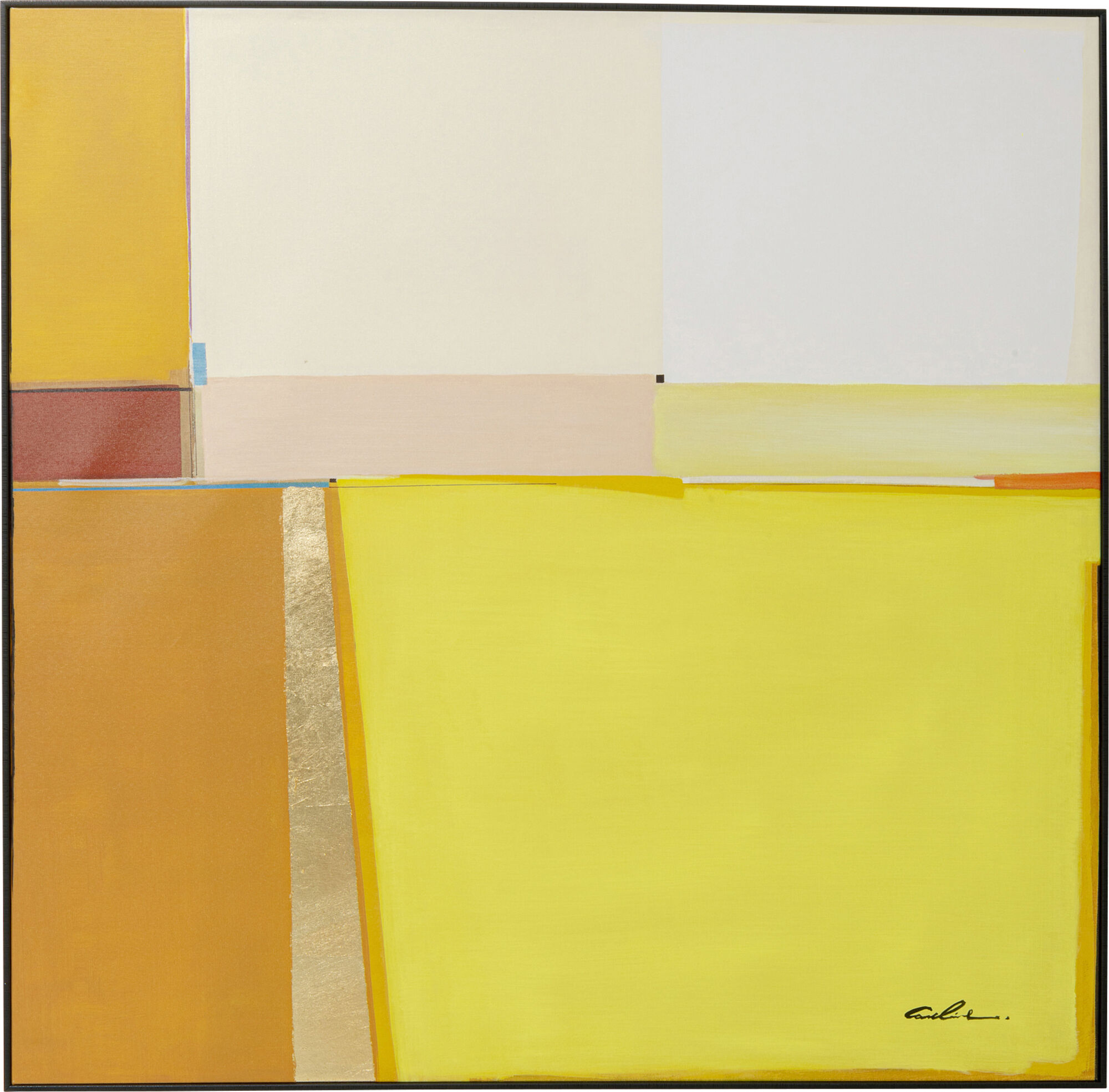 Tablou canvas Abstract Shapes galben 113x113 cm – imagine-1.