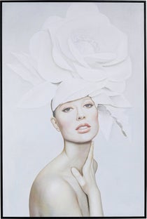 Tablou cu rama Art Lady Alb Blossom 120x80cm – imagine-1.