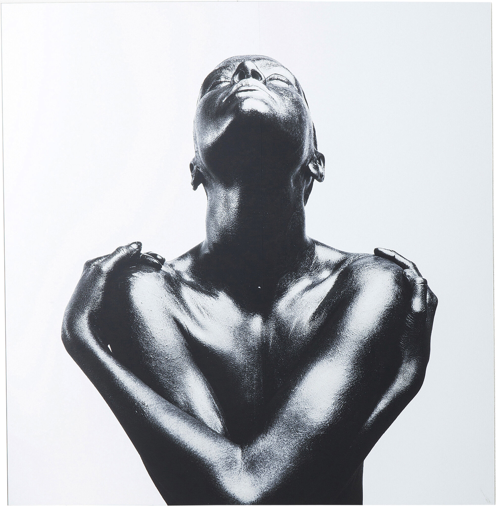 Glastavla Athlete - Metallic och Spegelglas Svart/Vit, 120x120cm – bild-1.