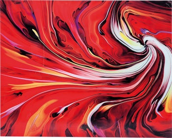Obraz szklany abstrakcja czerwony 150x120 cm – obraz-1