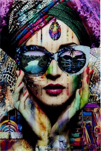 Kare glassbilde Colourful artist 80x120cm – bilde-1.