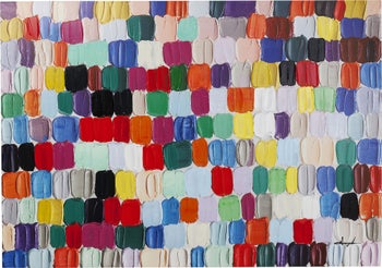 Obraz kolorowe kropki rama drewniana 200x140 cm – obraz-1