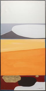 Obraz do salonu abstrakcyjny pomarańczowy 73x143 cm – obraz-1