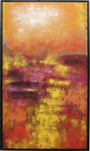 Obraz do salonu duży ręcznie malowany odcienie czerwieni 125x215 cm – obraz-1