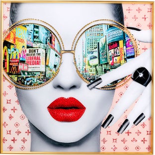 Bilde med Ramme Times Square View 120x120 cm – bilde-1.