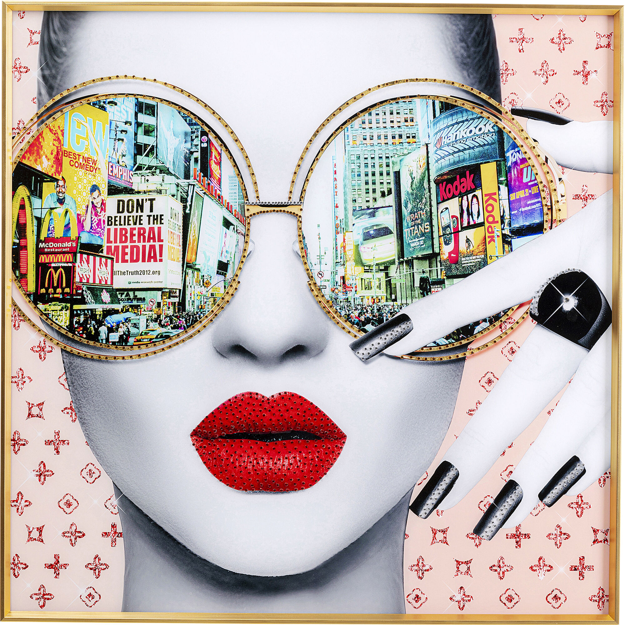 Quadro vetro Times Square View 50x50cm – immagine-1.