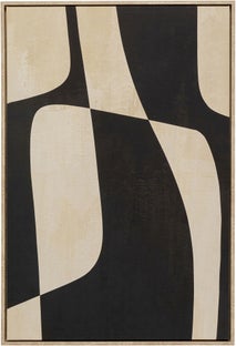 Obraz do salonu z czarno-beżowymi wzorami 63x93 cm – obraz-1