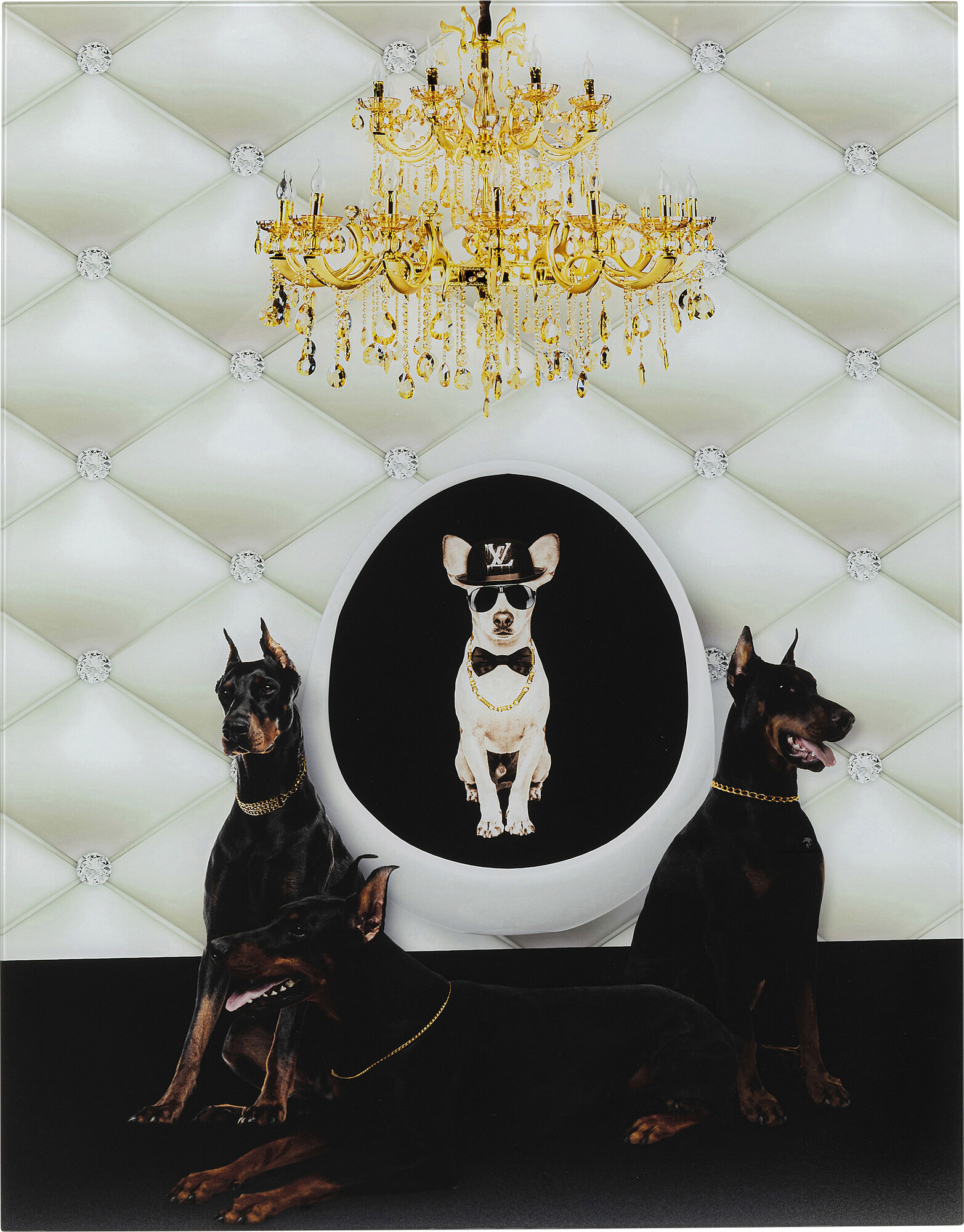 Glastavla Doberman Bodyguards 60x80cm – bild-1.