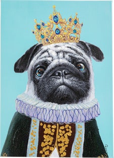 Obraz pies w koronie kolorowy 50x70 cm – obraz-1