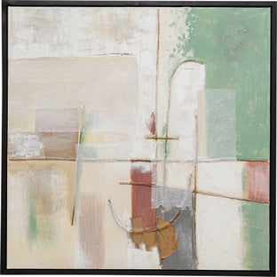 Obraz akrylowy abstrakcja rama drewniana zielony 120x120 cm – obraz-1