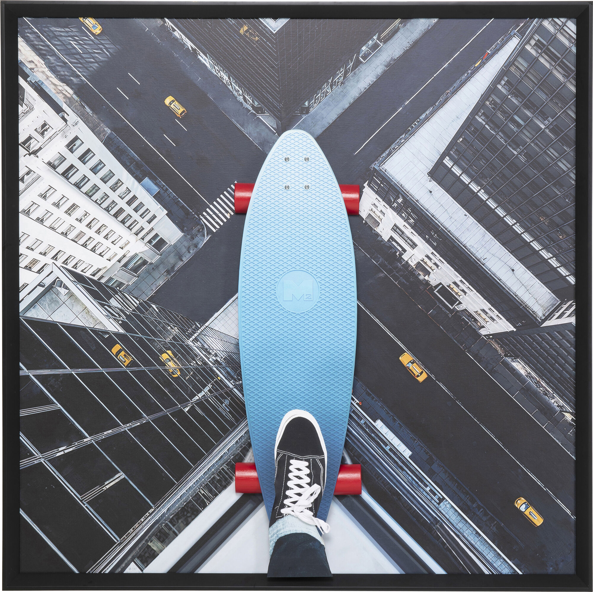 Obraz duży do salonu kolorowy 3D skater 149x149 cm – obraz-1