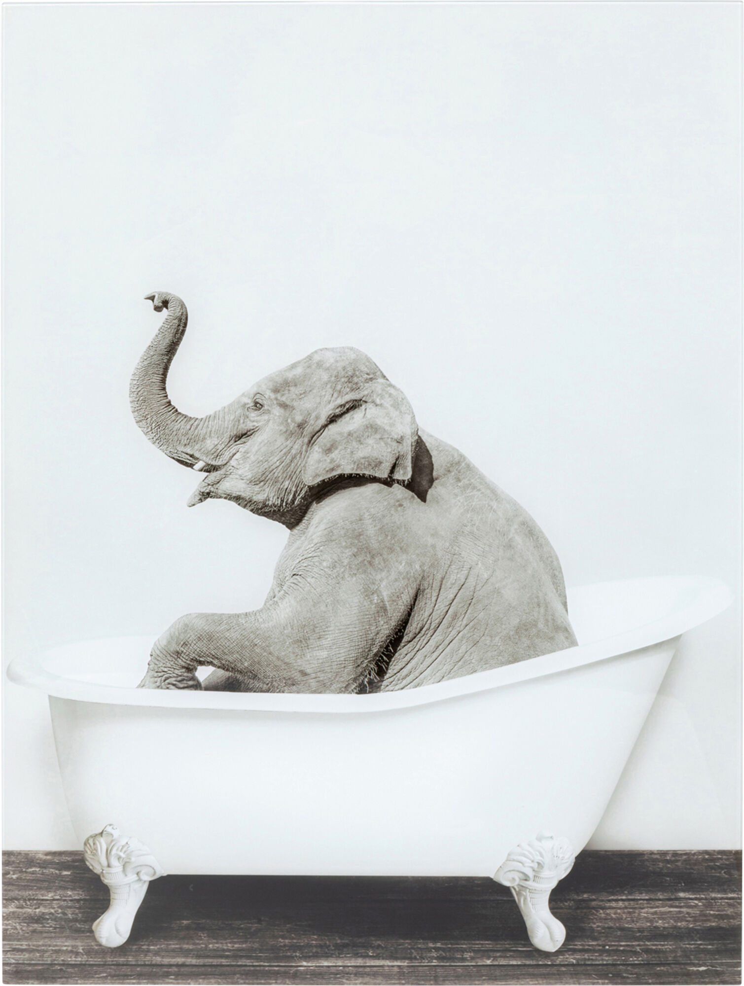 Glastavla Elephant Shower, 60x80cm – bild-1.