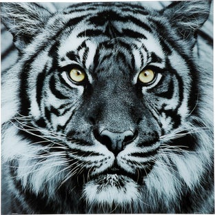 Obraz szklany biało- czarny 80x80 cm – obraz-1