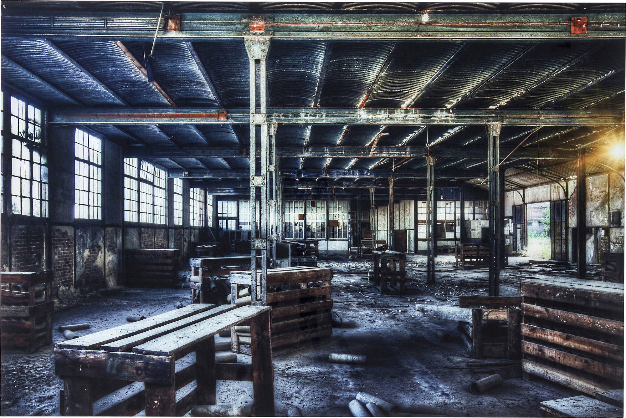 Obraz szklany fabryka kolorowy 150x100 cm – obraz-1