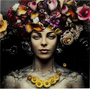 Cuadro cristal Flower Art Lady 120x120cm – Imagen-1.
