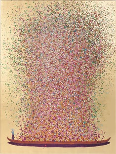 Paveikslas Flower Boat Gold Pink 100x80cm – paveikslėlis-1.