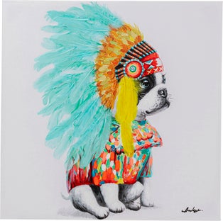 Canvas Picture Headdress Dog 80x80cm – billede-1.