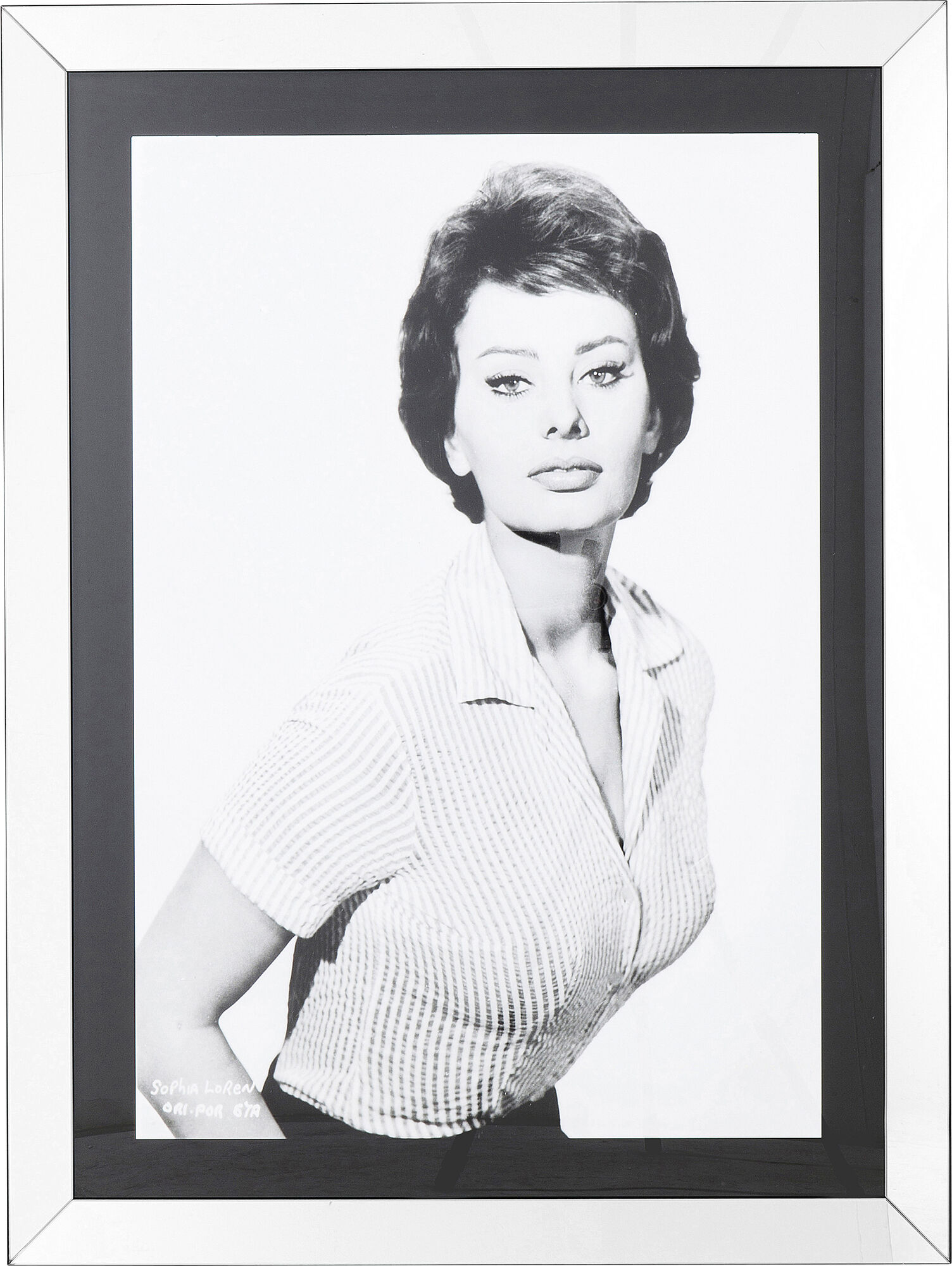 Obraz szklany włoska dama biały 90x120 cm – obraz-1