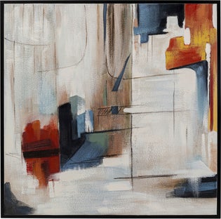 Obraz kolorowy motyw abstrakcyjny rama czarna 100x100 cm – grafika-1.