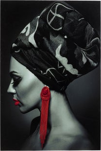 Lady Red Earrings Üvegkép 80X120 Cm – kép-1.