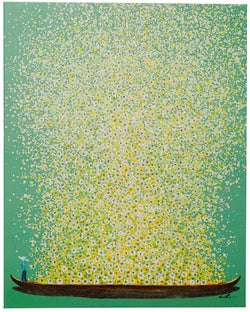 Bilde Canvas Flower Boat Lilla & Hvit 80x100cm – bilde-1.