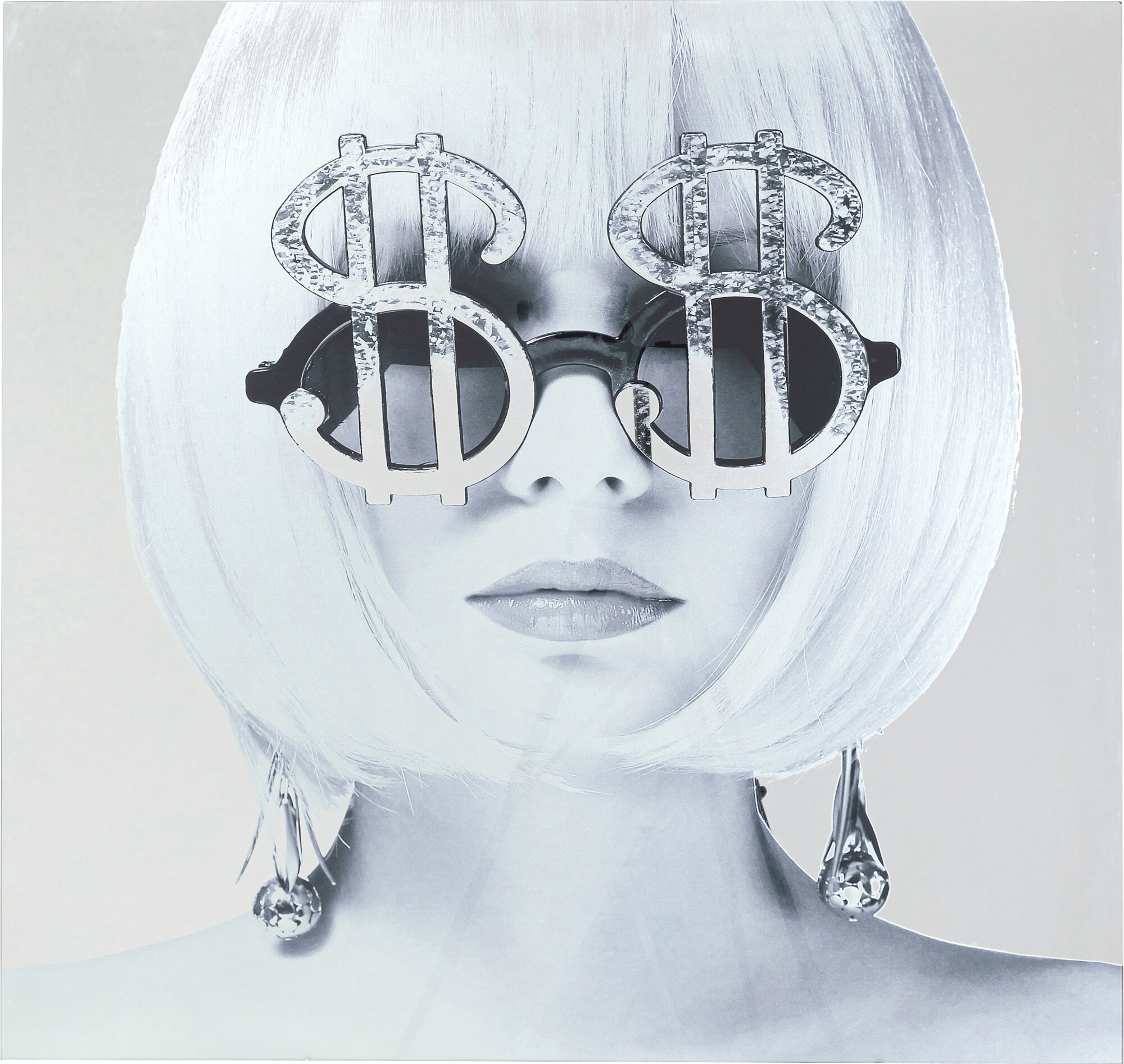 Obraz szklany dollars szary 120x120 cm – obraz-1