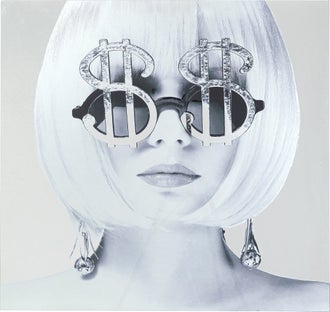 Obraz szklany dollars szary 120x120 cm – obraz-1